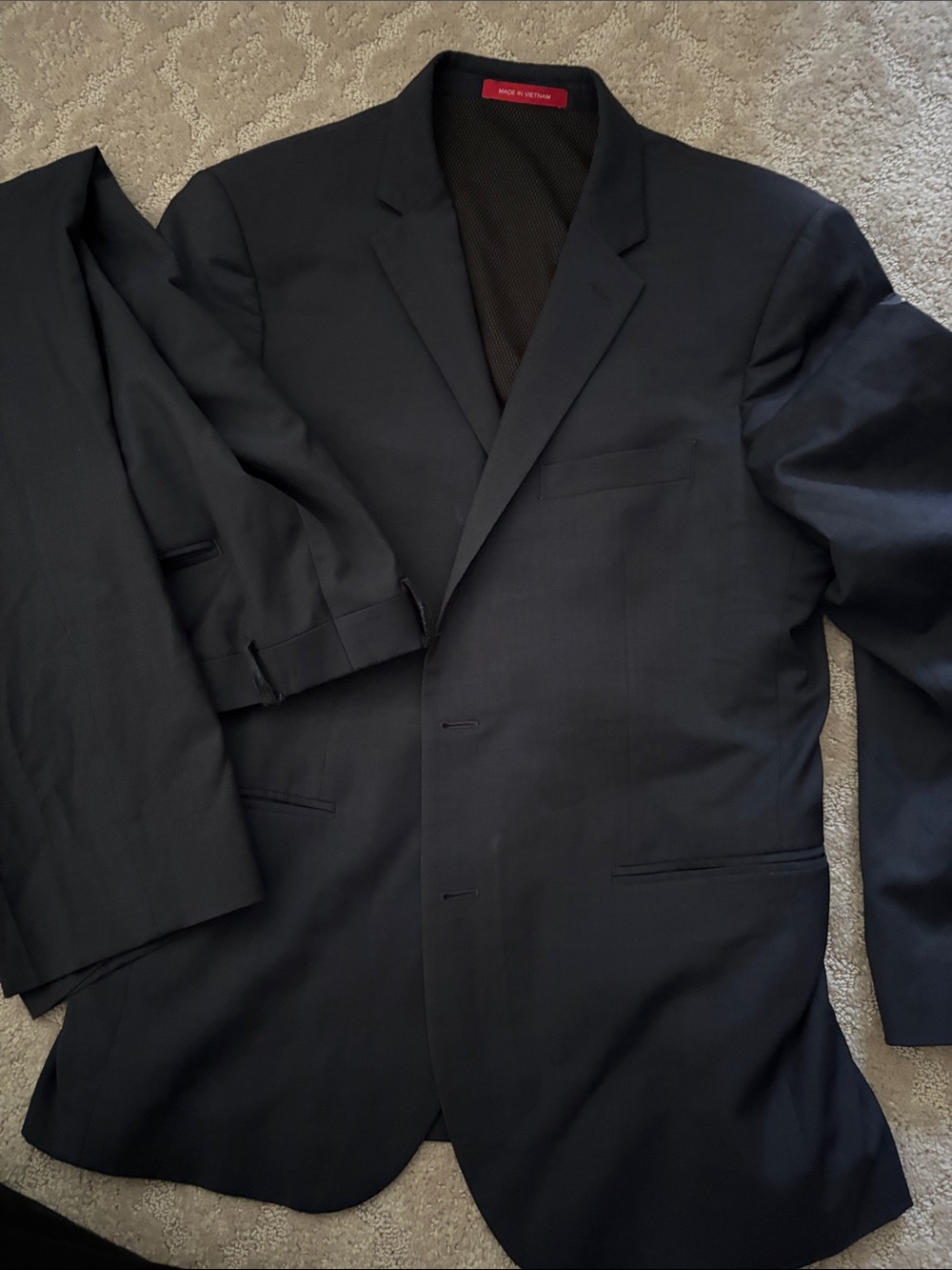 Kenneth Cole Men's Classic Navy Suit Jacket and Pants together